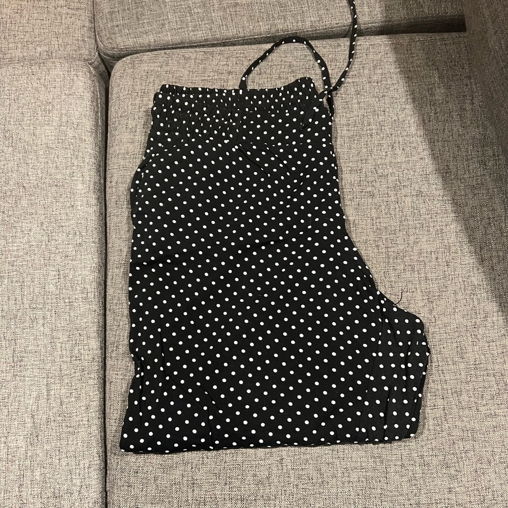 Polka-dot Relaxed Taper Stretch Challis Tie-Front Pant. Torrid 2x